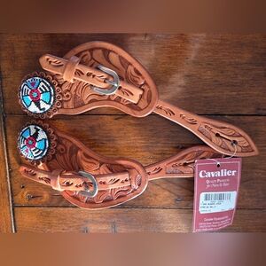 Cavalie Leather Western Belt with Beaded Design